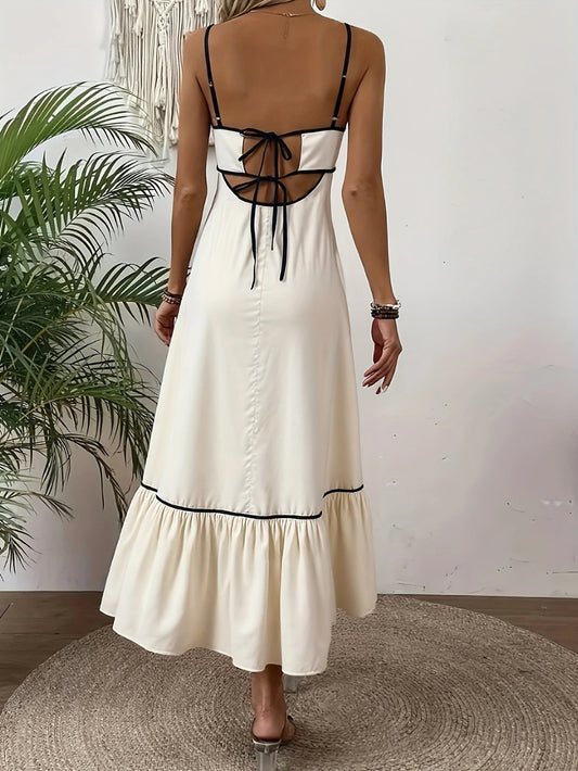 Cami Sweet Solid Color Tied Dress