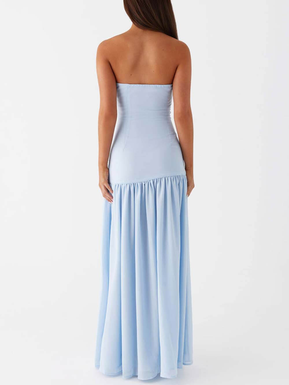 Exquisite Backless Pleated Strapless Dress