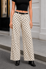 Polka Dot Loose Mid Rise Jeans