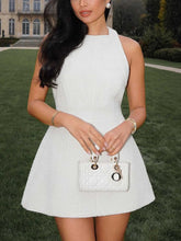 A-Line Waist-Cinching Sleeveless Dress