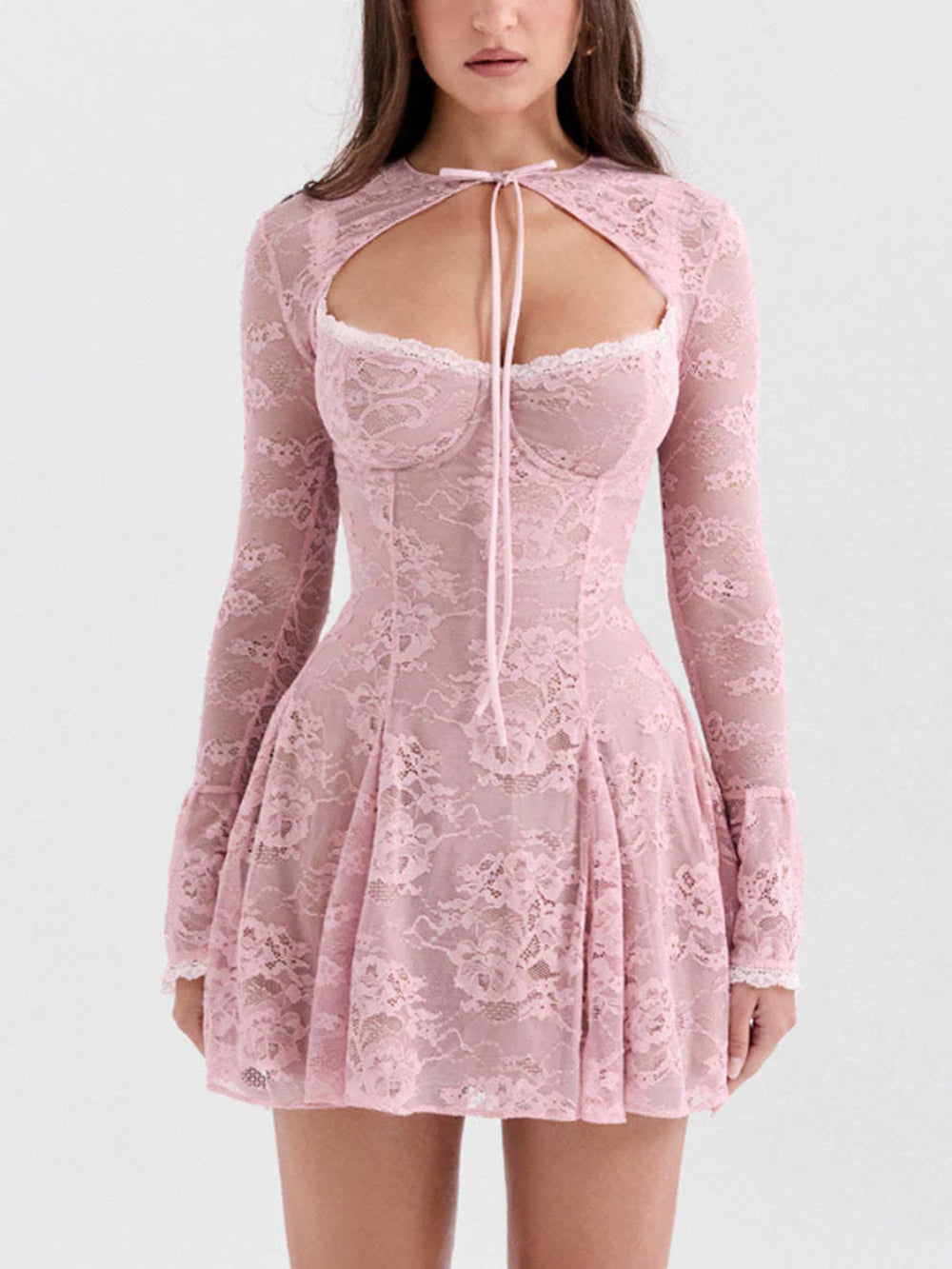 Vintage Elegant Sexy Lace Mini Dress