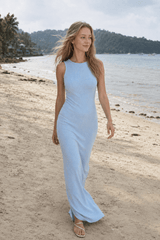 Sexy Shiny Sleeveless Backless Slim Maxi Dress