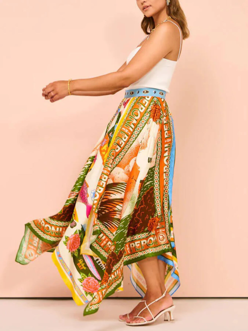 Casual Irregular Cut Midi Skirt