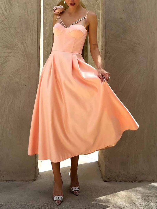 French Lace Floral Midi Dress