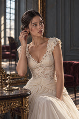 Sheer Lace V Neck Elegant Maxi Dress