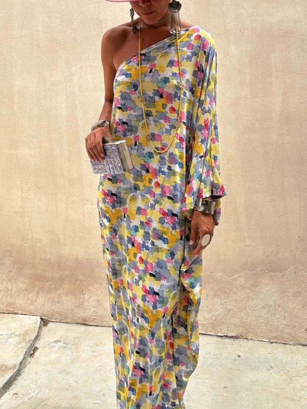 Off-Shoulder Tie-Dye Holiday Dress