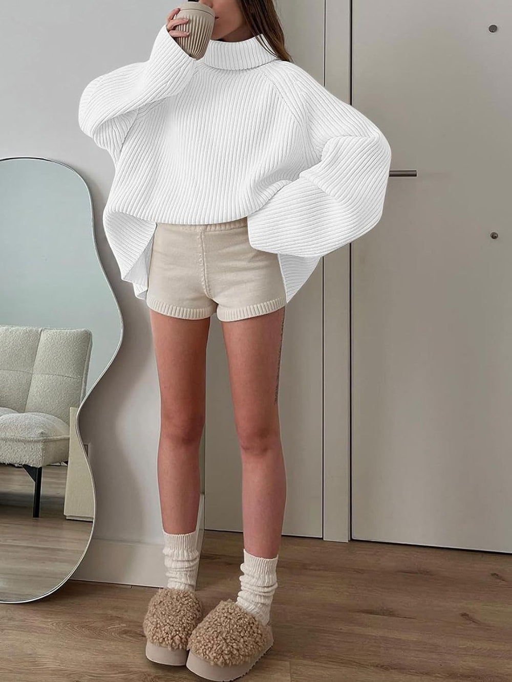 Loose Fit Turtleneck Sweater