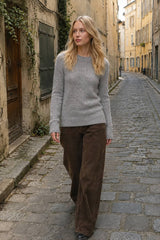 Sheer Blend Round Neck Knit Top
