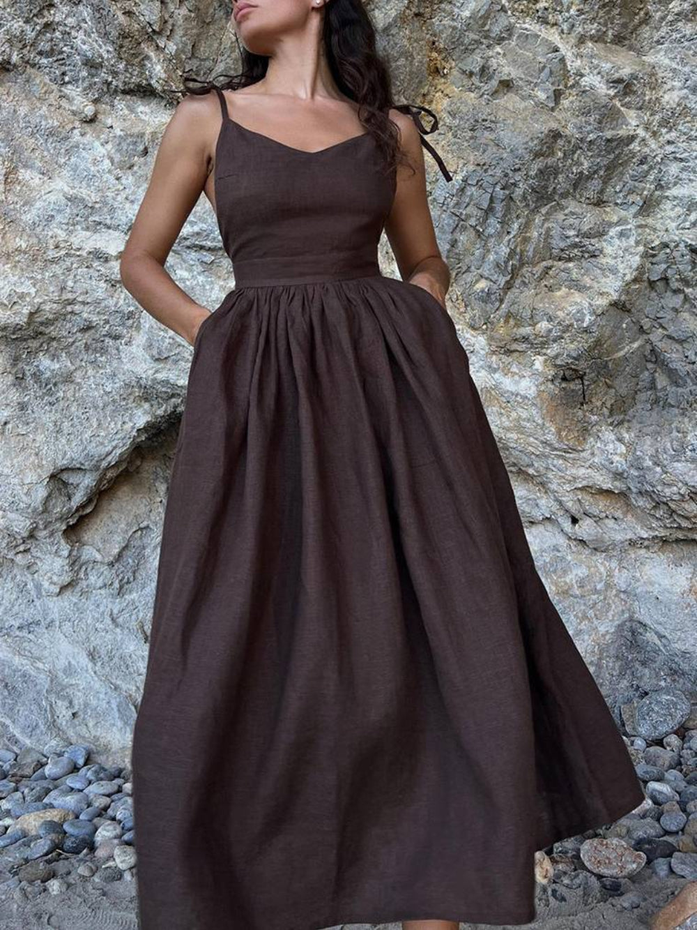 Elegant Sexy Strap Backless Midi Dress