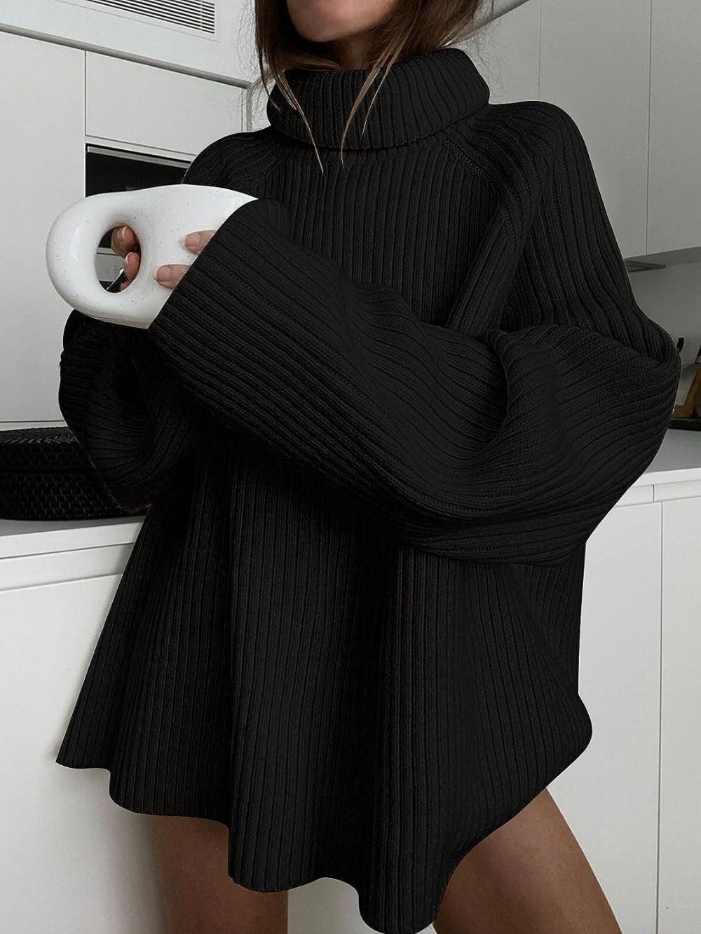 Loose Fit Turtleneck Sweater
