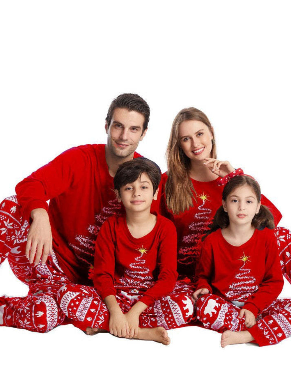 Red Christmas Tree Family Pajama Set