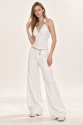 Cashmere V Neck Adjustable Halter Fitted Cami