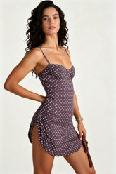 Sexy Polka Dot Off-Shoulder Bodycon Mini Dress