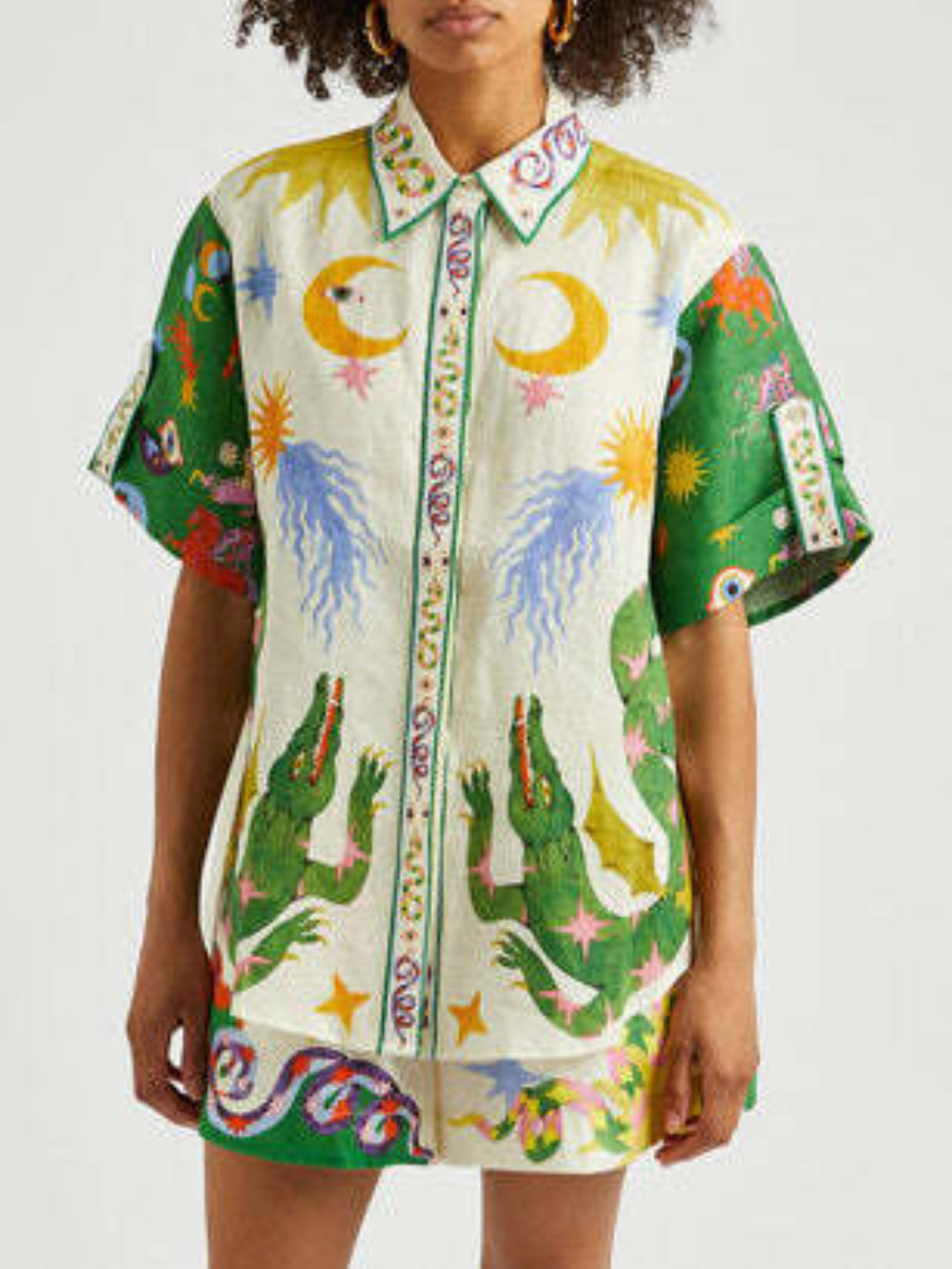 Holiday Print Short Sleeve Cardigan Set