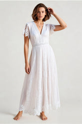Sheer V Neck Bodycon Maxi Dress