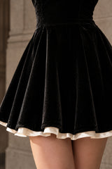 Velvet Bustier A-line Cocktail Dress