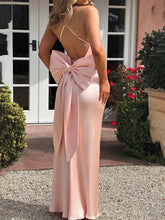 Elegant Sexy Satin Cami Bow Evening Gown