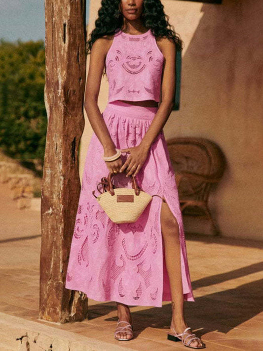 Hollow Lace A-Line Skirt