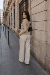 Solid Color Retro Knit Blouse