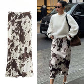 Tie Dye Satin High Waist Long Skirt