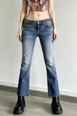 Open Back Lace Up Y2K Flare Jeans