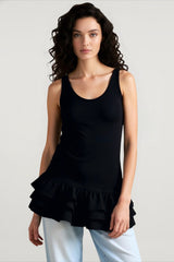 Black Tiered Hem Cami Top