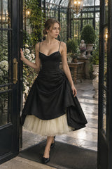 Maxi V-Neck Puff Party Dress