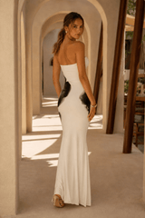 Sexy Bandeau Mermaid Floral Print Maxi Dress