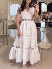 Lace Trim Hollow Out Dress