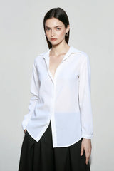 Linen V Neck Relaxed Blouse