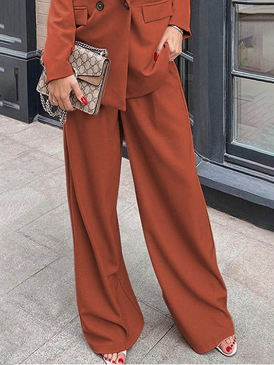 Blazer and Wide-Leg Pants Set