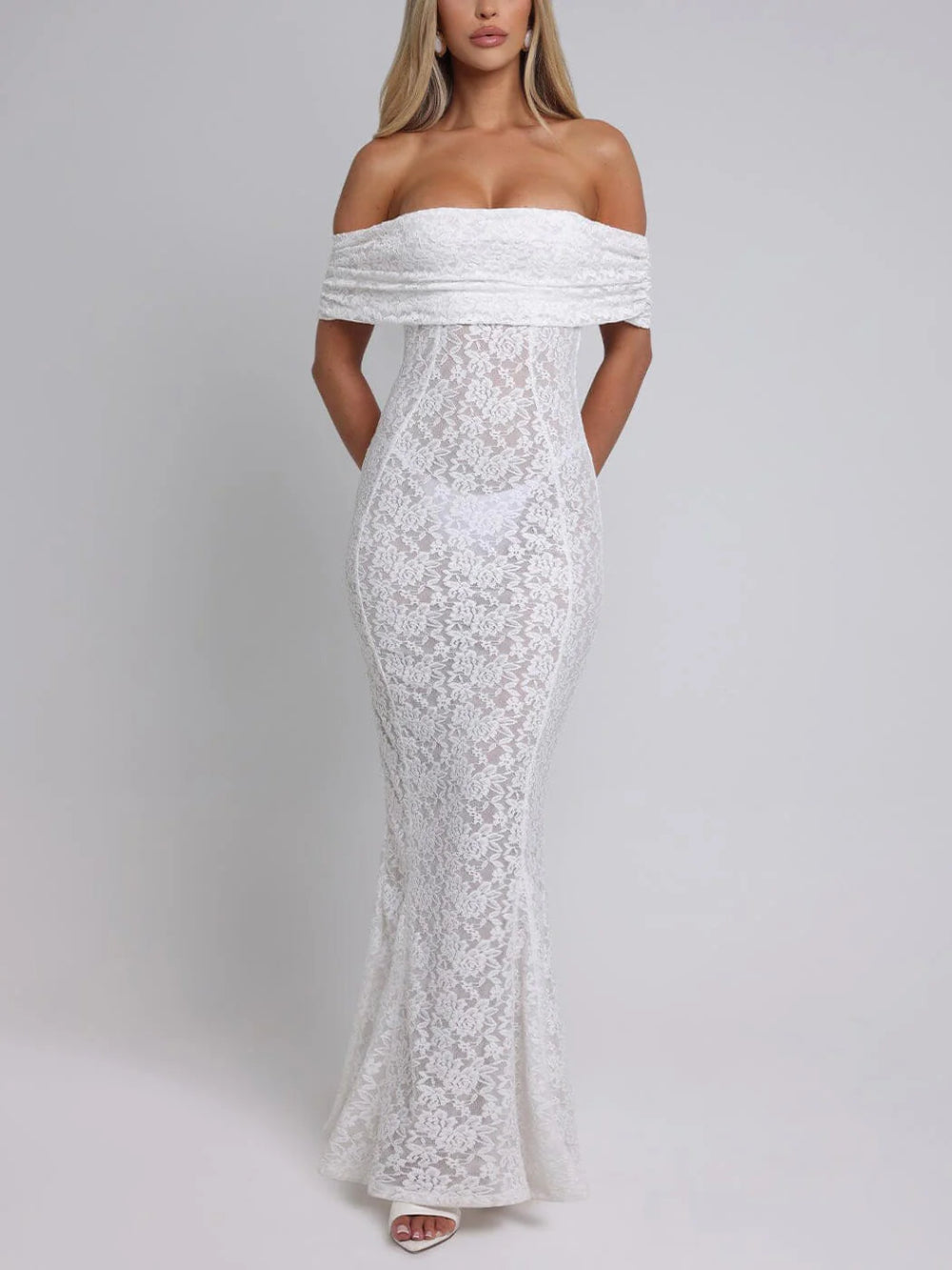 Floral Lace Bodycon Backless Dress