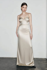 Draped Maxi Silk Dress