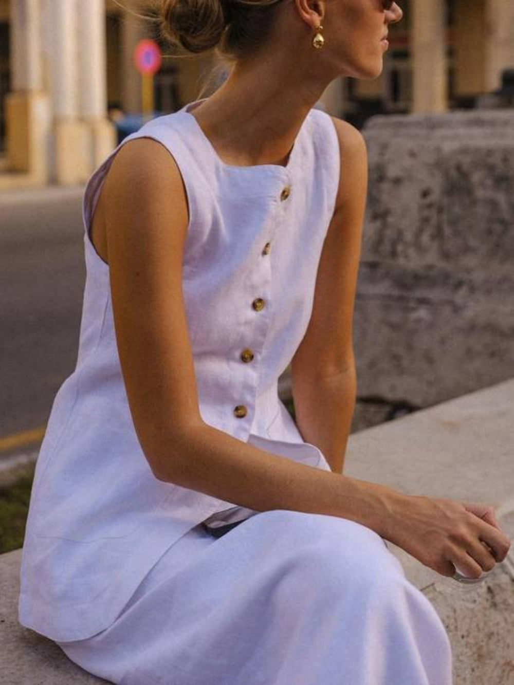 Square Neck Vest & Skirt Set