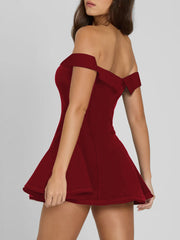 Elegant One-Shoulder Bow Detail Mini Dress