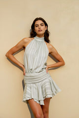 Sexy Halter Backless Tie Vacation Dress