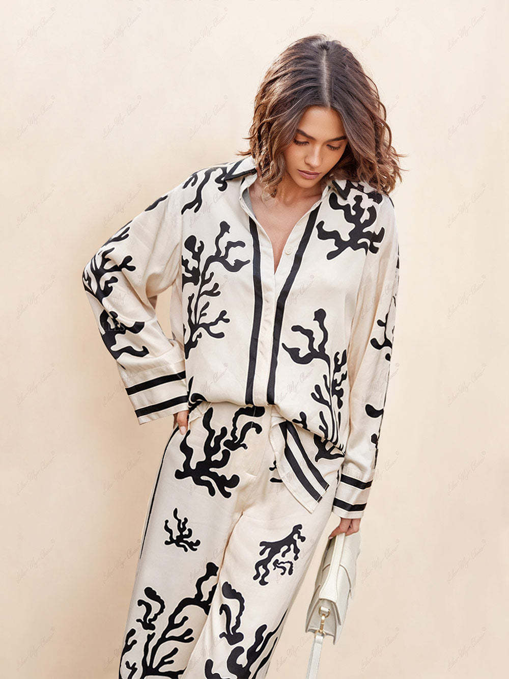 Hidden Button Printed Shirt