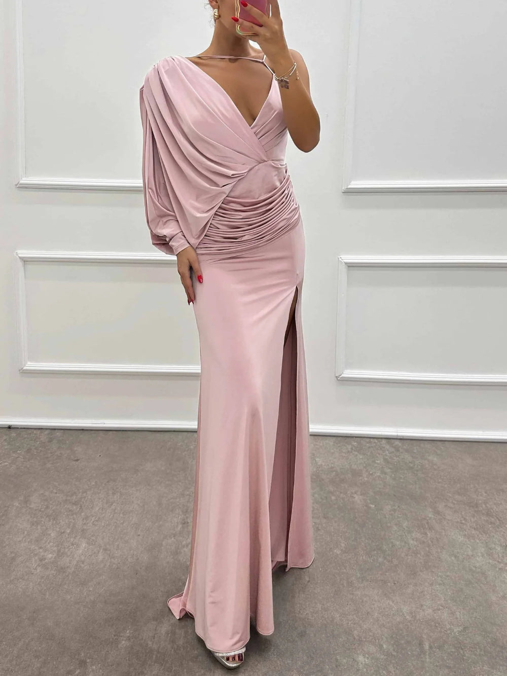 V-Neck Sexy Fashion Evening Gown