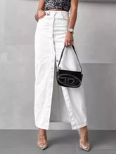 High Waist Denim Maxi Skirt