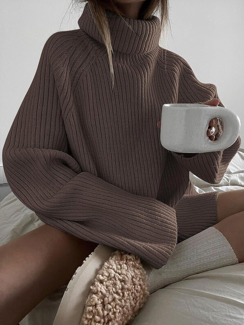 Loose Fit Turtleneck Sweater
