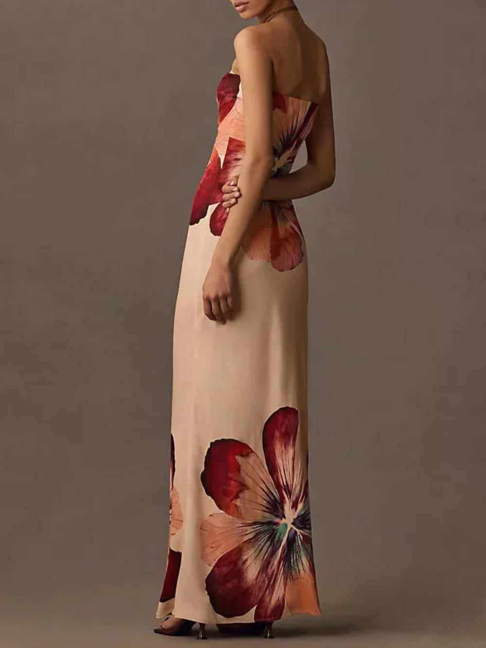 Fashionable Printed Sexy Tube Top Slim Midi Dress