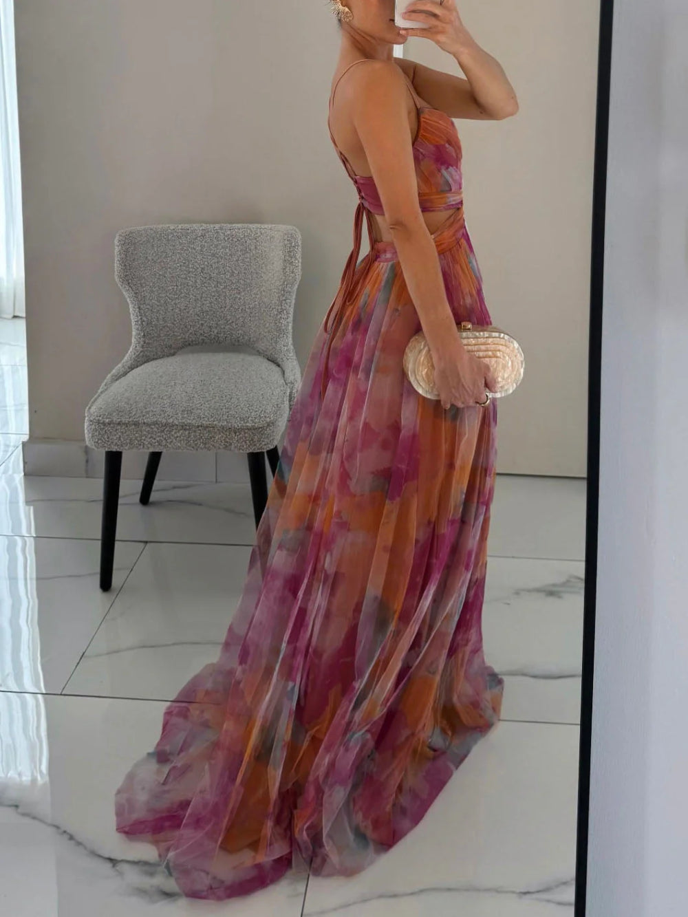 Mesh Floral Cami Dress