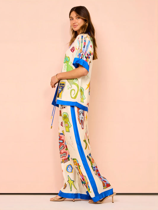 Color Block Print Vacation Set