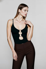 Front Cutout Cropped Cami Top