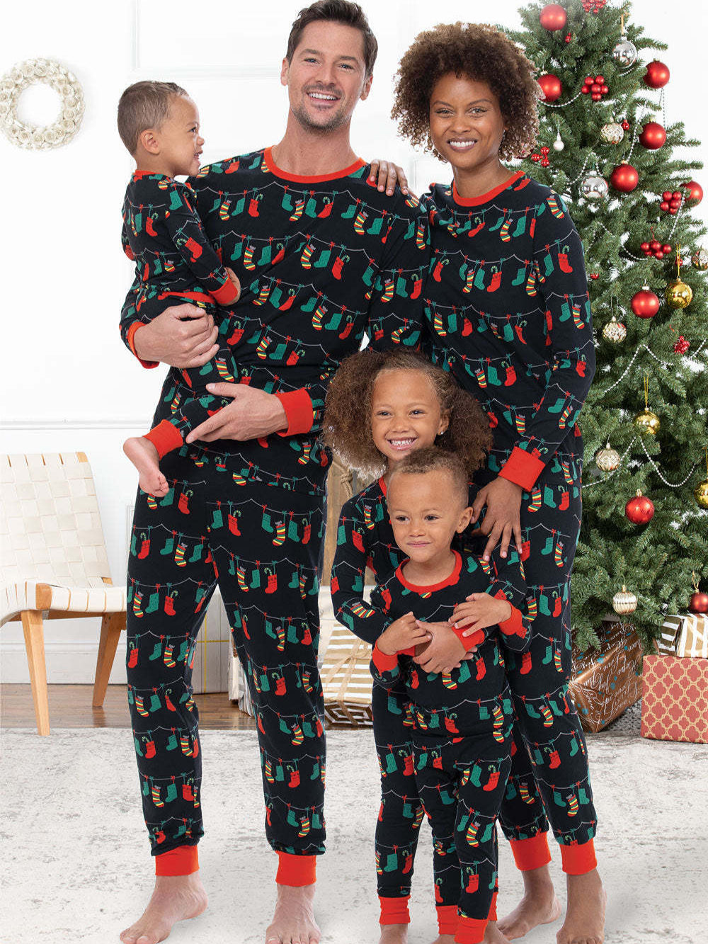 Christmas Light Matching Pajamas (with Pet's dog clothes)