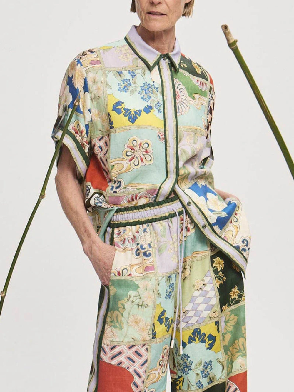 Vintage Patchwork Print Shirt