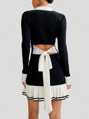 Ruffled Hem Elegant Mini Dress