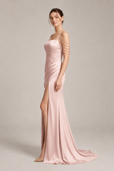Satin Spaghetti Strap Mermaid Party Dress