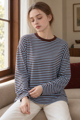 Stripe Drop Relaxed Long-Sleeve Tee