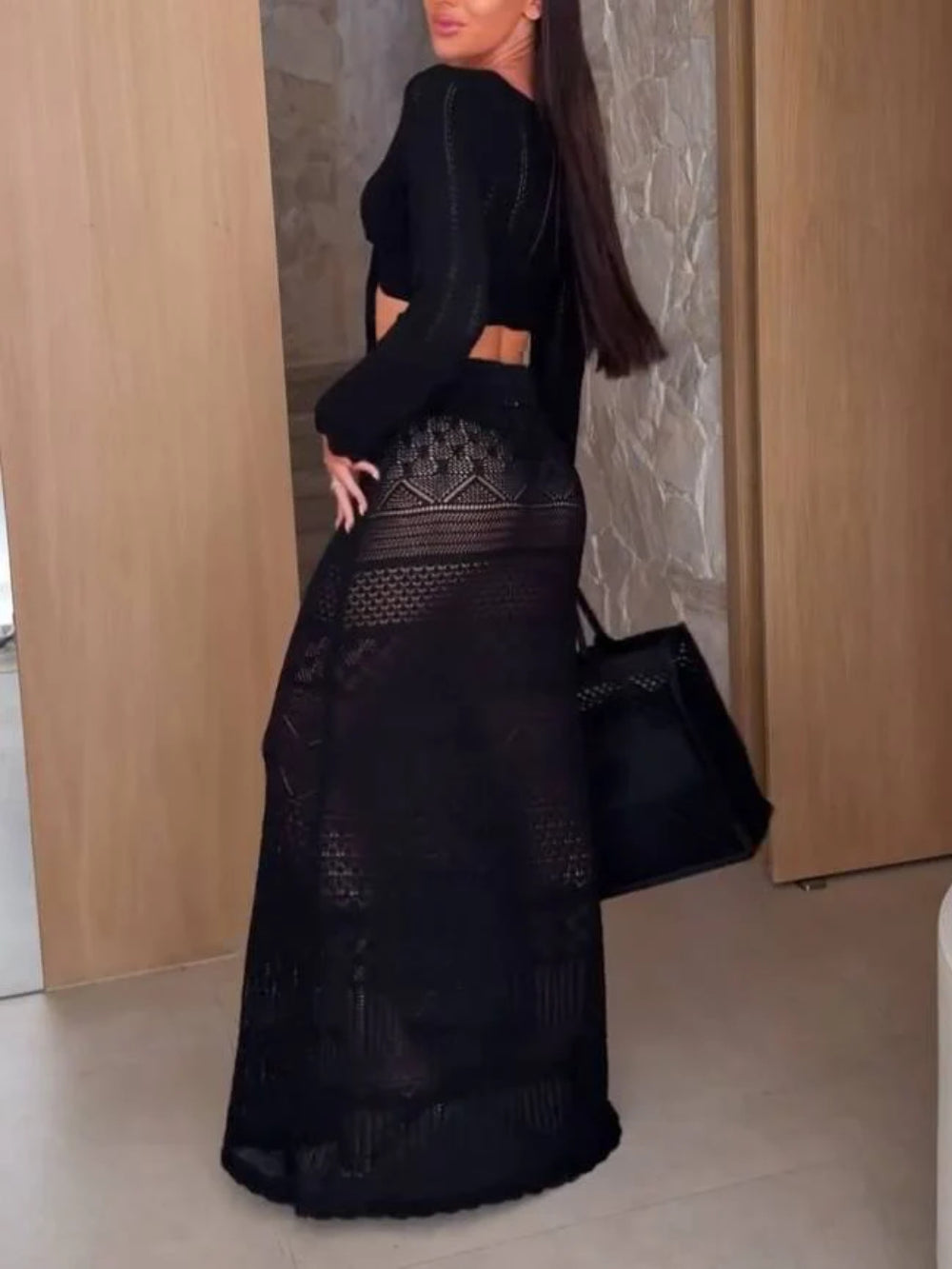Knit Cutout Top with Skirt
